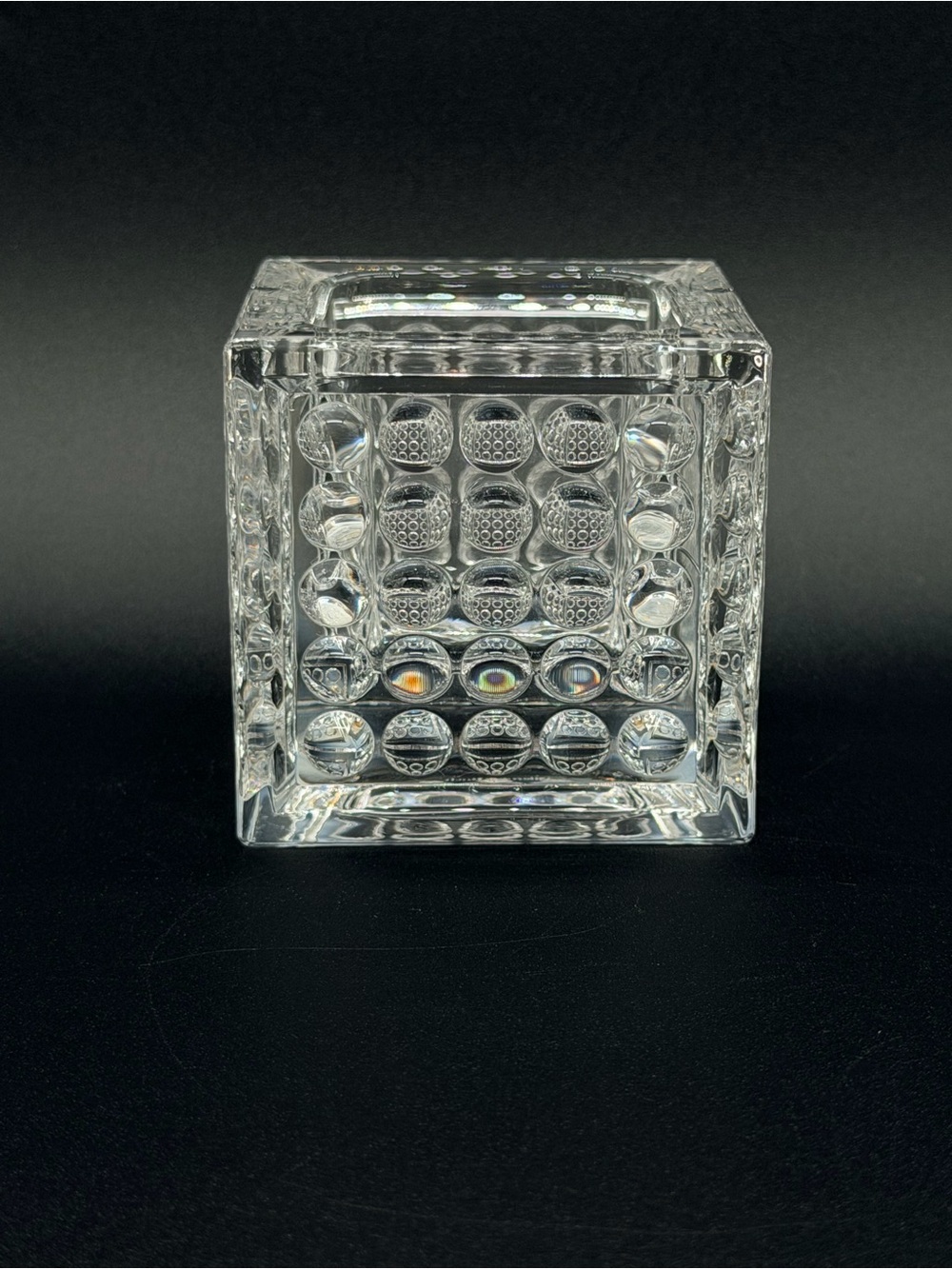 Villeroy & Boch Reflections Clear Crystal Square Votive Candle Holder Cube Vase